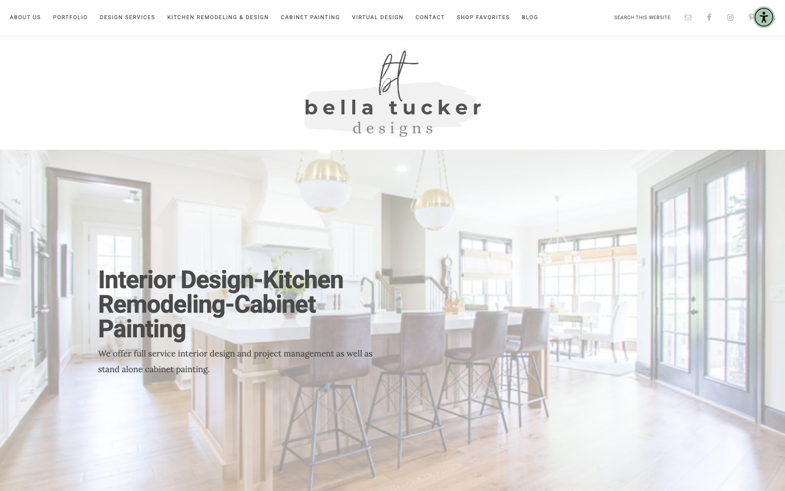 The current bella-tucker.com homepage