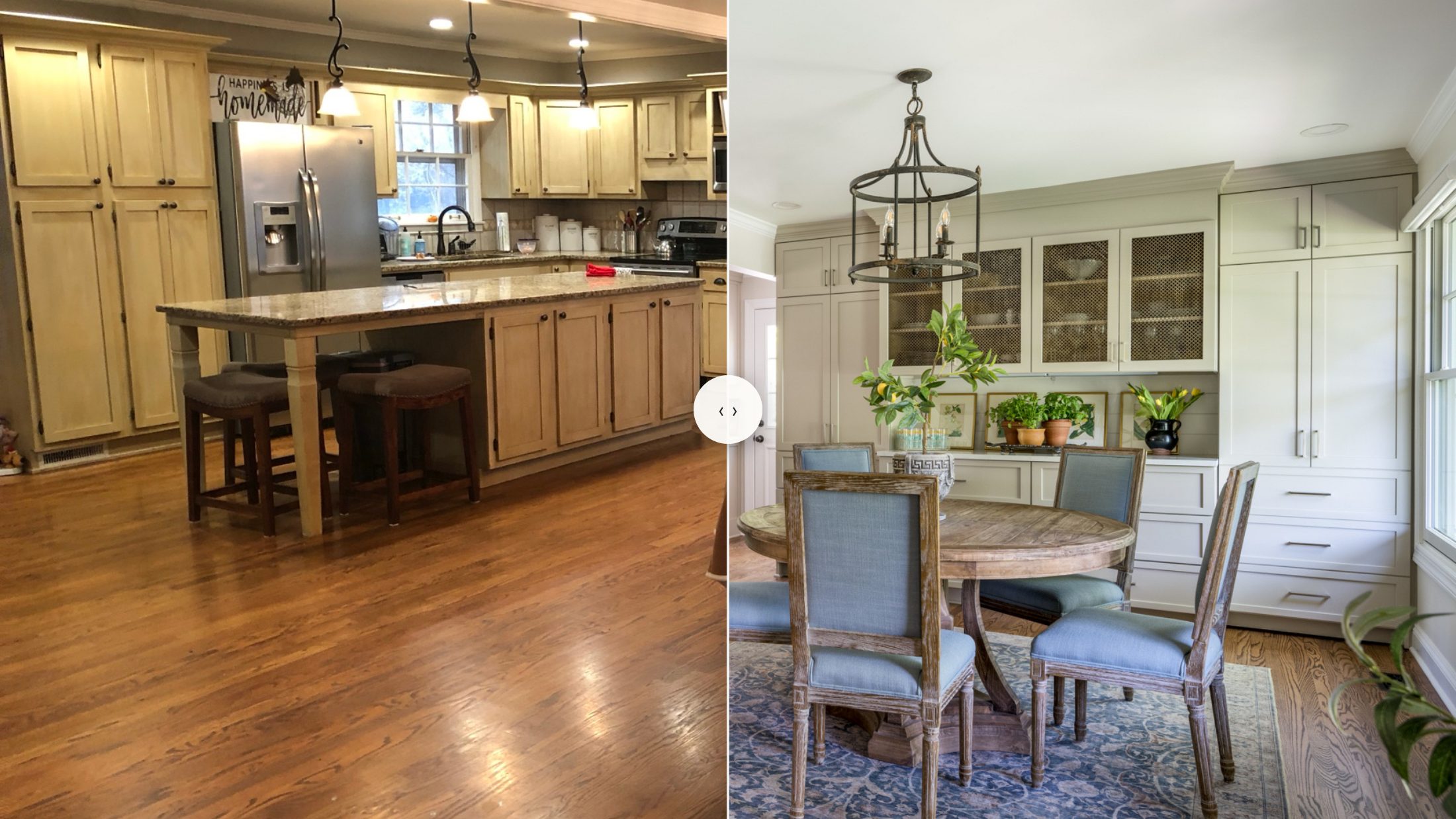 The before and after slider section of the new homepage